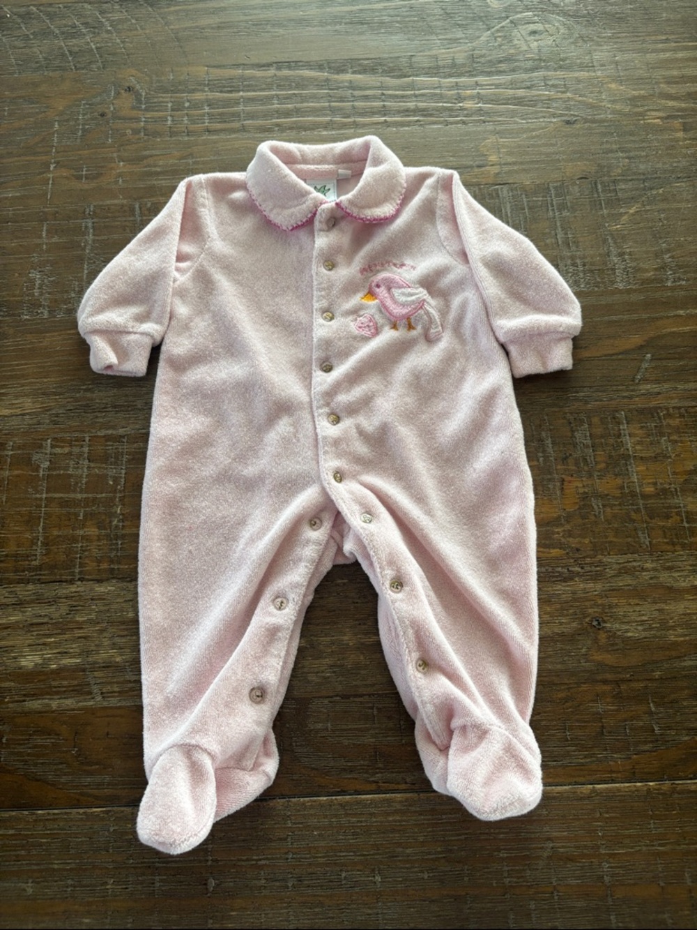 5/$10 Gagou Tagou Pink Terry Cloth Footies Pajama